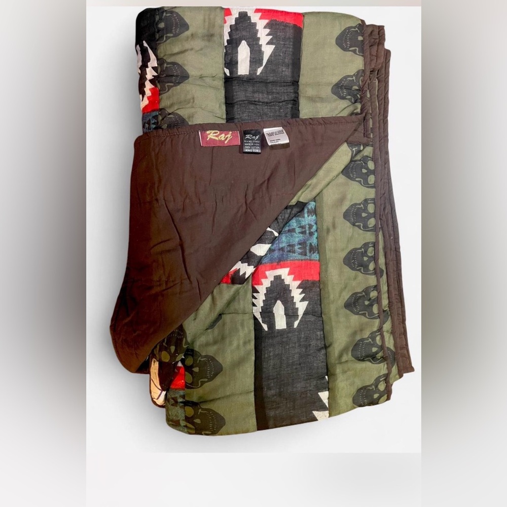 Raj Vintage Y2K  Earthy Tones Cotton Quilt